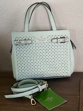 Kate Spade Milton Lane Saffiano Small Lanie Satchel/ Crossbody Mint Splash